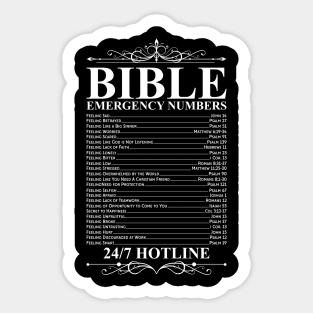 Bible Emergency Numbers Bible Gift Sticker